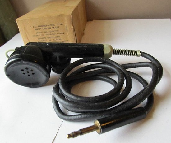 Vintage Shure good T-17-B 10172-PHILA-44 Military Ham WWII Aircraft Tank Microphone